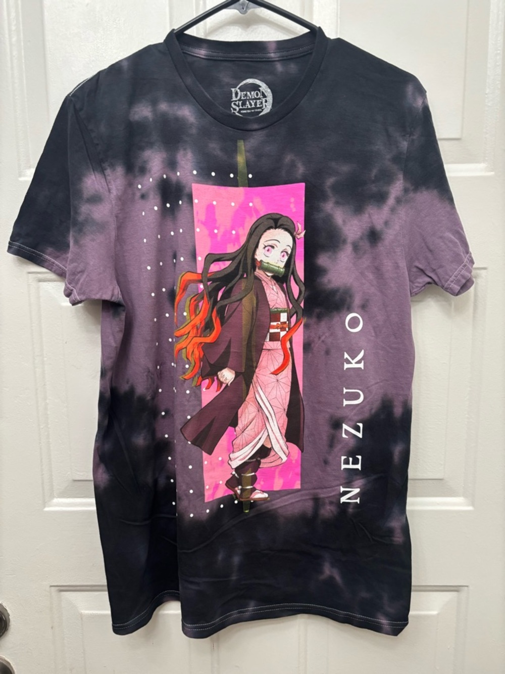 Demon Slayer Nezuko Tie-Dye Graphic Tee - Black & Purple